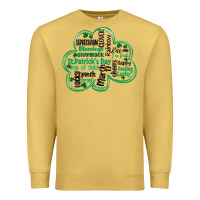 Antique Gold st patricks day shamrock typography Premium Sweatshirt - MaliasSmallBusiness