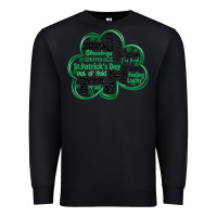 Black st patricks day shamrock typography Premium Sweatshirt - MaliasSmallBusiness