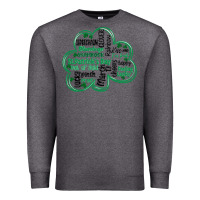 Charcoal Heather st patricks day shamrock typography Premium Sweatshirt - MaliasSmallBusiness