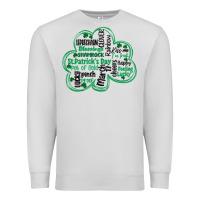 Dove Grey st patricks day shamrock typography Premium Sweatshirt - MaliasSmallBusiness