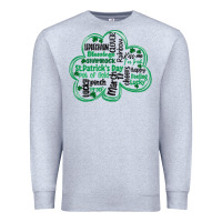Heather Grey st patricks day shamrock typography Premium Sweatshirt - MaliasSmallBusiness