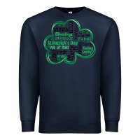 Navy st patricks day shamrock typography Premium Sweatshirt - MaliasSmallBusiness