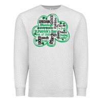 Oatmeal Heather st patricks day shamrock typography Premium Sweatshirt - MaliasSmallBusiness