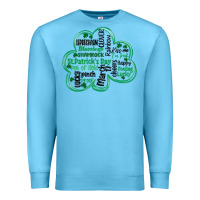Ocean Blue st patricks day shamrock typography Premium Sweatshirt - MaliasSmallBusiness