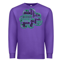 Purple st patricks day shamrock typography Premium Sweatshirt - MaliasSmallBusiness