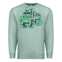 Seafoam st patricks day shamrock typography Premium Sweatshirt - MaliasSmallBusiness
