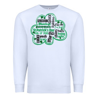 White st patricks day shamrock typography Premium Sweatshirt - MaliasSmallBusiness