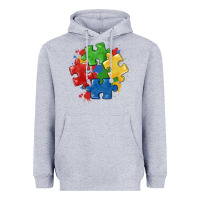 Heather Grey autism puzzles Heavyweight Hoodie - MaliasSmallBusiness