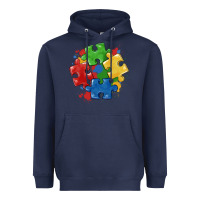 Navy autism puzzles Heavyweight Hoodie - MaliasSmallBusiness