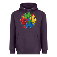 Plum autism puzzles Heavyweight Hoodie - MaliasSmallBusiness