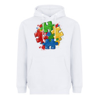 White autism puzzles Heavyweight Hoodie - MaliasSmallBusiness