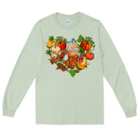 Matcha fall pumpkin heart Long Sleeve Tee - AdoDesignShop