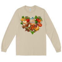 Mushroom fall pumpkin heart Long Sleeve Tee - AdoDesignShop