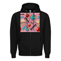 Black Teacher Seamless Pattern Zipper Hoodie - BundleAndBundleShop