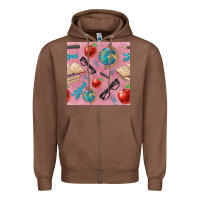 Chestnut Teacher Seamless Pattern Zipper Hoodie - BundleAndBundleShop