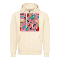 Sandshell Teacher Seamless Pattern Zipper Hoodie - BundleAndBundleShop