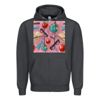 Smoke Teacher Seamless Pattern Zipper Hoodie - BundleAndBundleShop