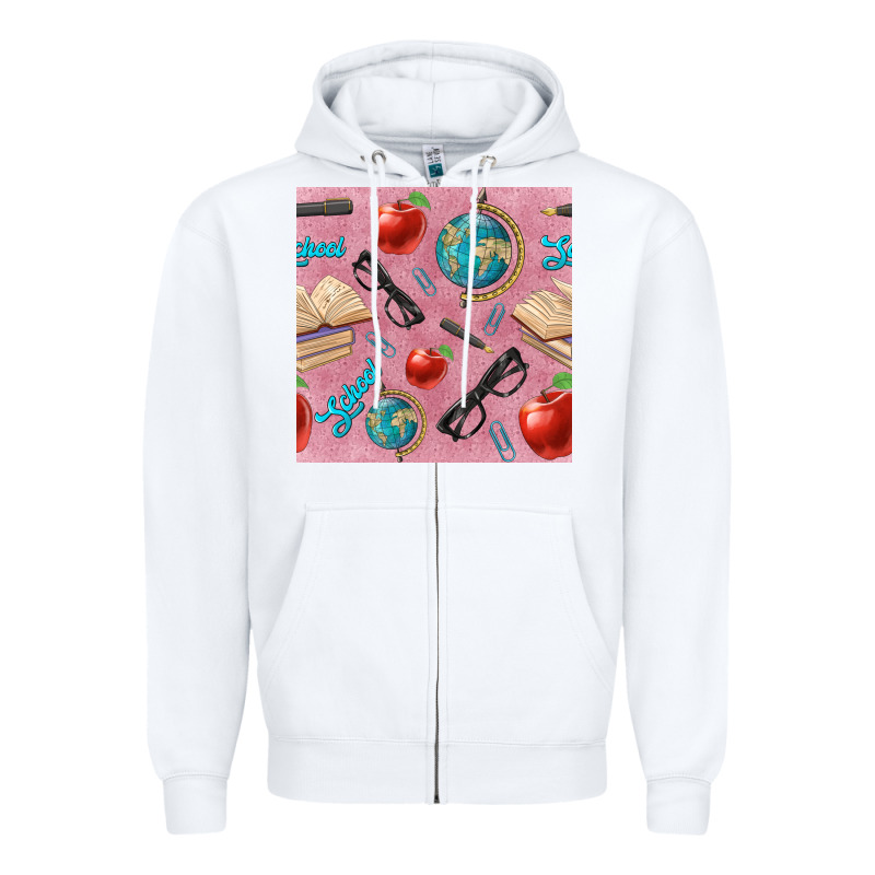 Teacher Seamless Pattern Zipper Hoodie by BundleAndBundleShop | Teevron