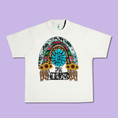 Western Rainbow  Be Kind Urban Heavy Tee Designed By Ranaportraitstore