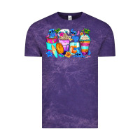 Cloud Purple stitch summer coffee cups Vintage Tee - Zillion Design Studio