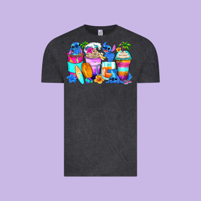 Stitch Summer Coffee Cups Vintage Tee Designed By Zillion Design Studio