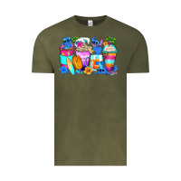 Vintage Olive stitch summer coffee cups Vintage Tee - Zillion Design Studio