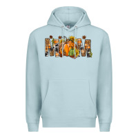 Blue Mist Western Mom With Pumpkins Premium Hoodie - BundleAndBundleShop
