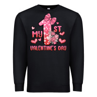 Black my first valentines day Premium Sweatshirt - MaliasSmallBusiness