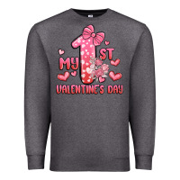 Charcoal Heather my first valentines day Premium Sweatshirt - MaliasSmallBusiness