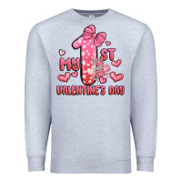 Heather Grey my first valentines day Premium Sweatshirt - MaliasSmallBusiness