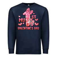 Navy my first valentines day Premium Sweatshirt - MaliasSmallBusiness