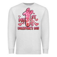 Oatmeal Heather my first valentines day Premium Sweatshirt - MaliasSmallBusiness