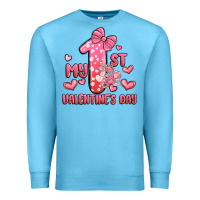 Ocean Blue my first valentines day Premium Sweatshirt - MaliasSmallBusiness
