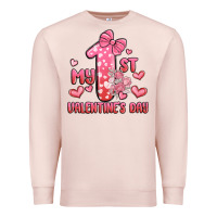 Pale Pink my first valentines day Premium Sweatshirt - MaliasSmallBusiness