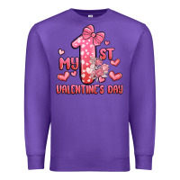 Purple my first valentines day Premium Sweatshirt - MaliasSmallBusiness