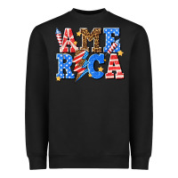 Black America with lightning bolt Heavyweight Sweatshirt - texasbilliewilder