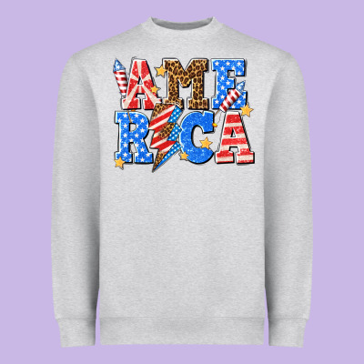 Heavyweight Sweatshirt America with lightning bolt