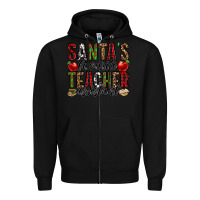 Black santa's favorite teacher assistant Zipper Hoodie - Jasminsmagicworld