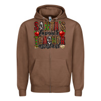 Chestnut santa's favorite teacher assistant Zipper Hoodie - Jasminsmagicworld