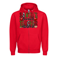 Red santa's favorite teacher assistant Zipper Hoodie - Jasminsmagicworld
