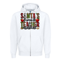 White santa's favorite teacher assistant Zipper Hoodie - Jasminsmagicworld
