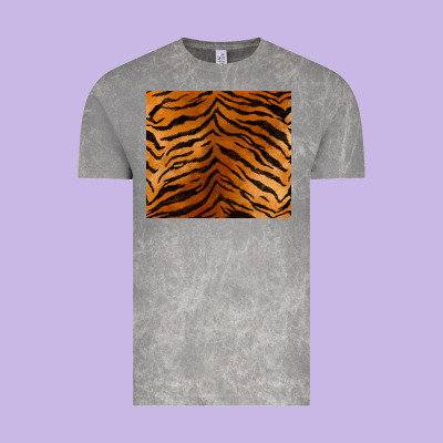 Handdrawn Tiger Pattern Vintage Tee Designed By Barkaloodesign