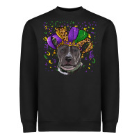 Black mardi gras pitbull Heavyweight Sweatshirt - RanaPortraitStore