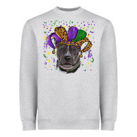 Heather Grey mardi gras pitbull Heavyweight Sweatshirt - RanaPortraitStore