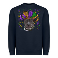 Navy mardi gras pitbull Heavyweight Sweatshirt - RanaPortraitStore