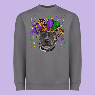 Heavyweight Sweatshirt mardi gras pitbull