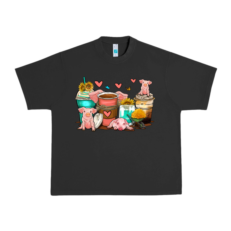 Pigs Coffee Cups Urban Heavy Tee by Zillion Design Studio | Teevron
