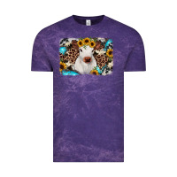 Cloud Purple cowhide leopard calf Vintage Tee - RanaPortraitStore