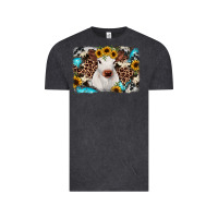 Vintage Black cowhide leopard calf Vintage Tee - RanaPortraitStore