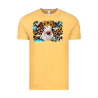 Vintage Mustard cowhide leopard calf Vintage Tee - RanaPortraitStore